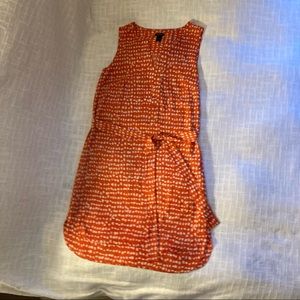 Ann Taylor Tunic Style Orange Tie Dress